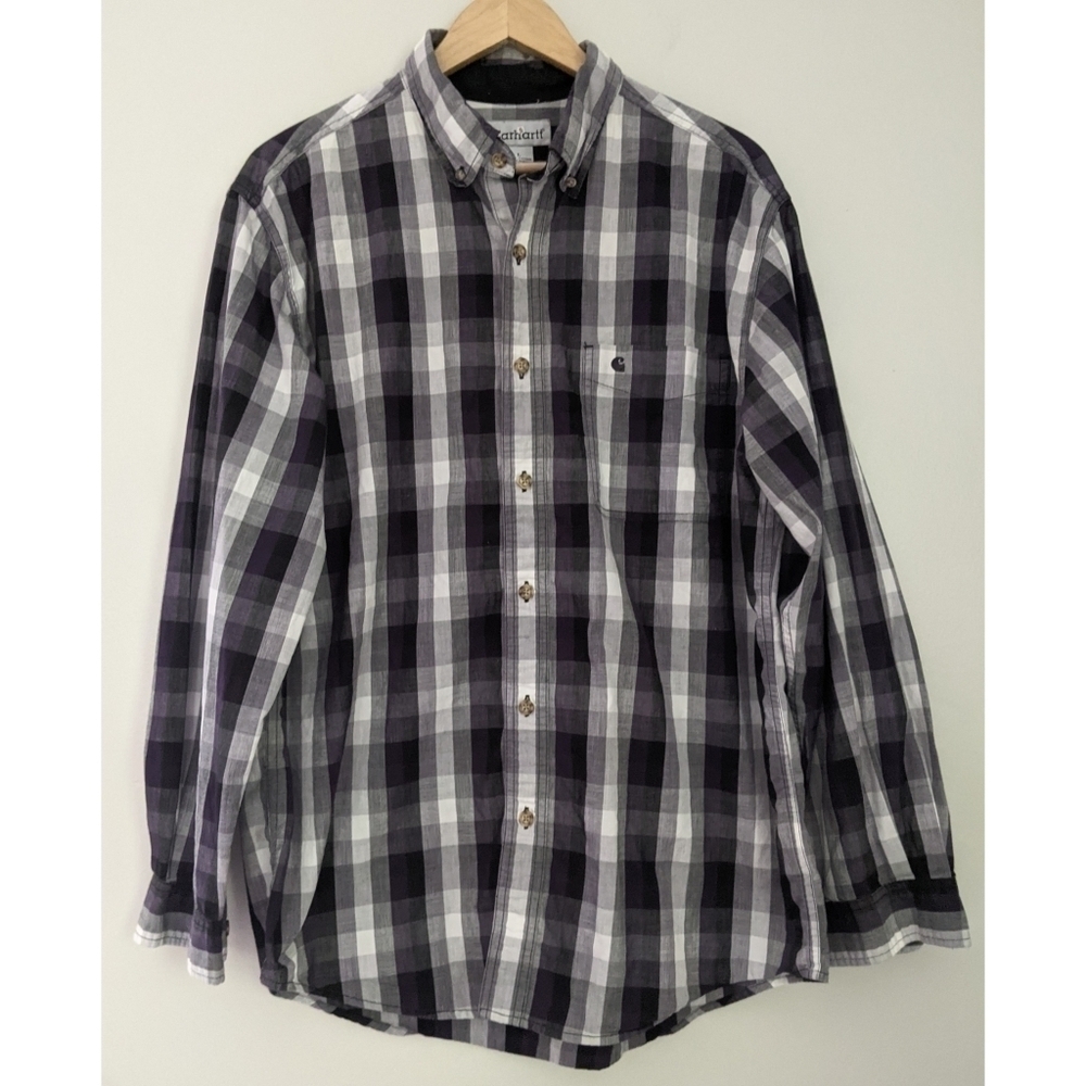 Carhartt Plaid Button Down Long Sleeve Shirt Large